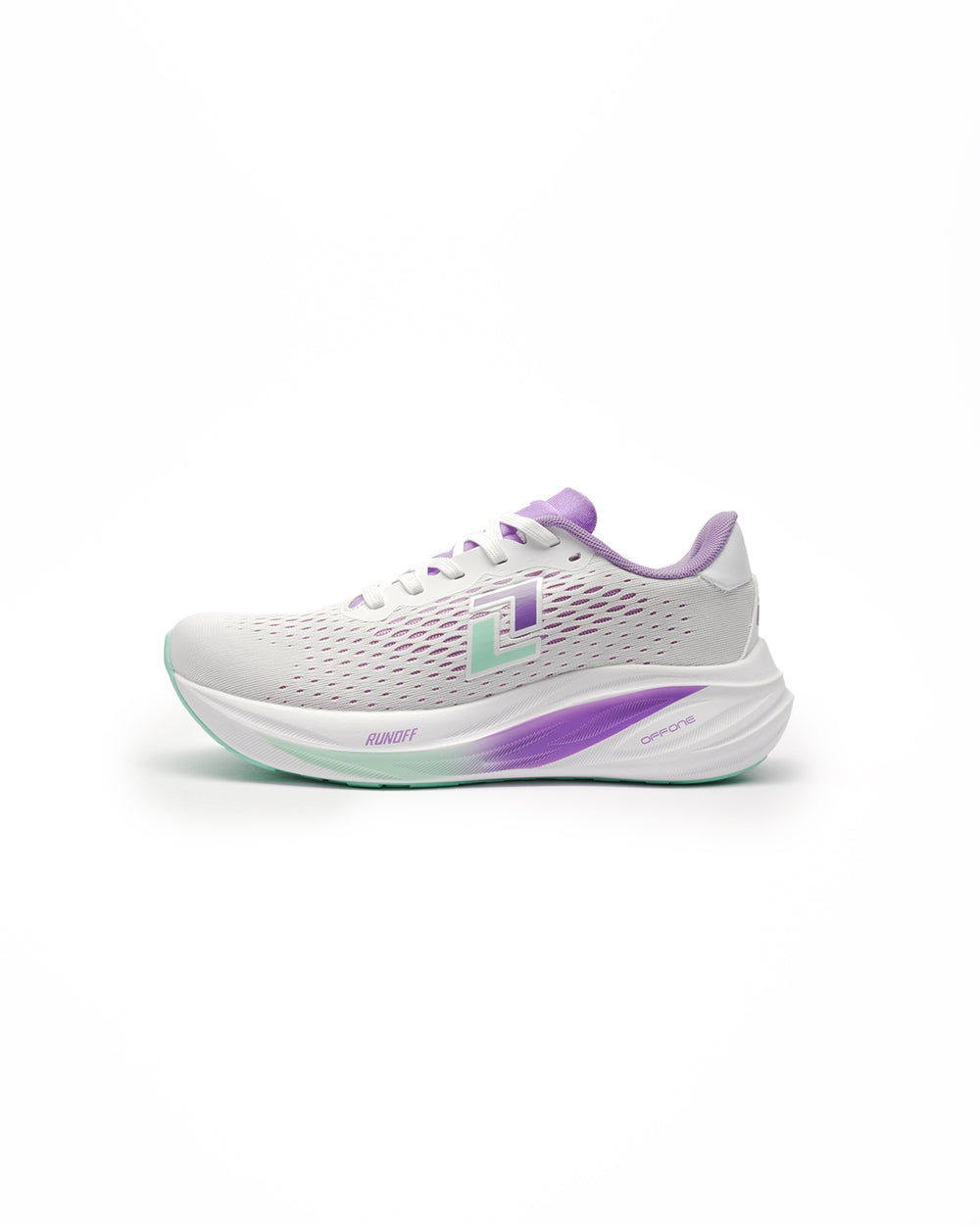 Zapatillas de running Origin Neon RunOff vista de perfil y acabados premium.