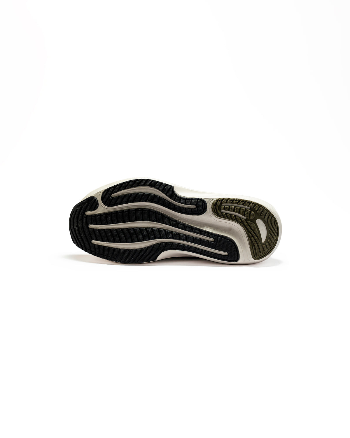 Suela de tenis de running Olive Cream RunOff diseñada para asfalto y ciudad.
