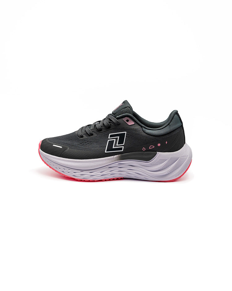 Perfil lateral tenis RunOff Pulse 1.0 Ember mujer livianos.