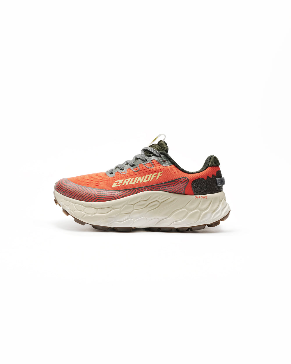 Zapatillas de Trail Land RunOff vista de perfil y acabados premium.