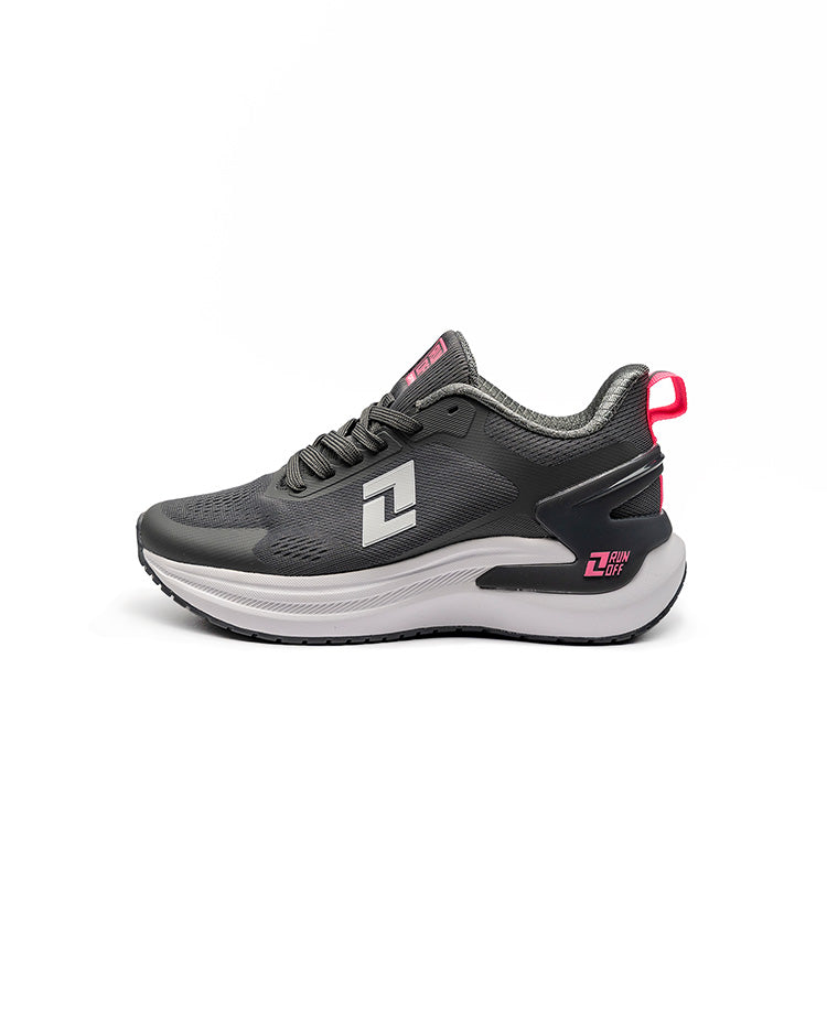 Perfil lateral tenis RunOff Pulse 2.0 Ignite mujer livianos.